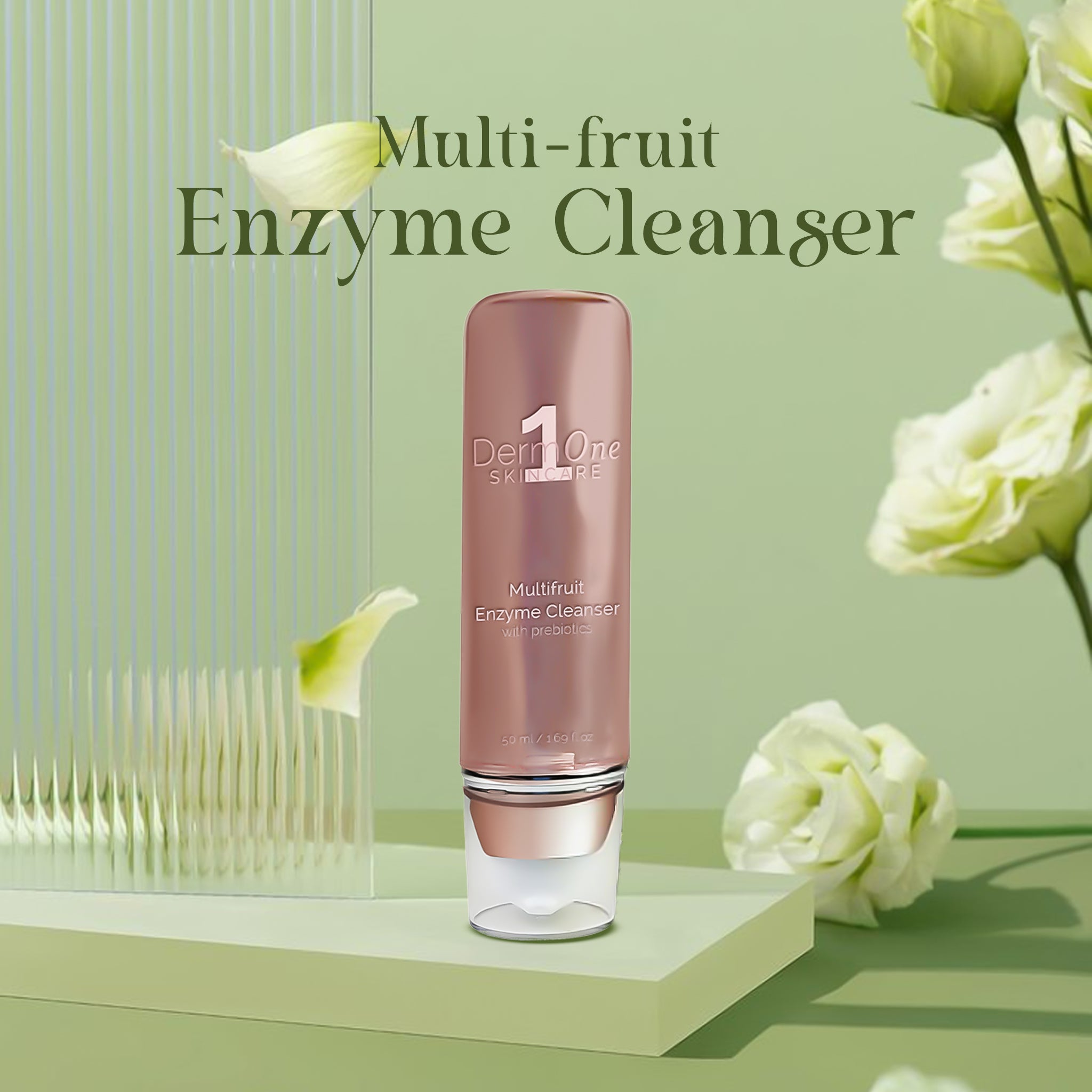 Derm #1 Multi-Fruit Enzyme Facial Cleanser with Prebiotics 1.69 fl oz